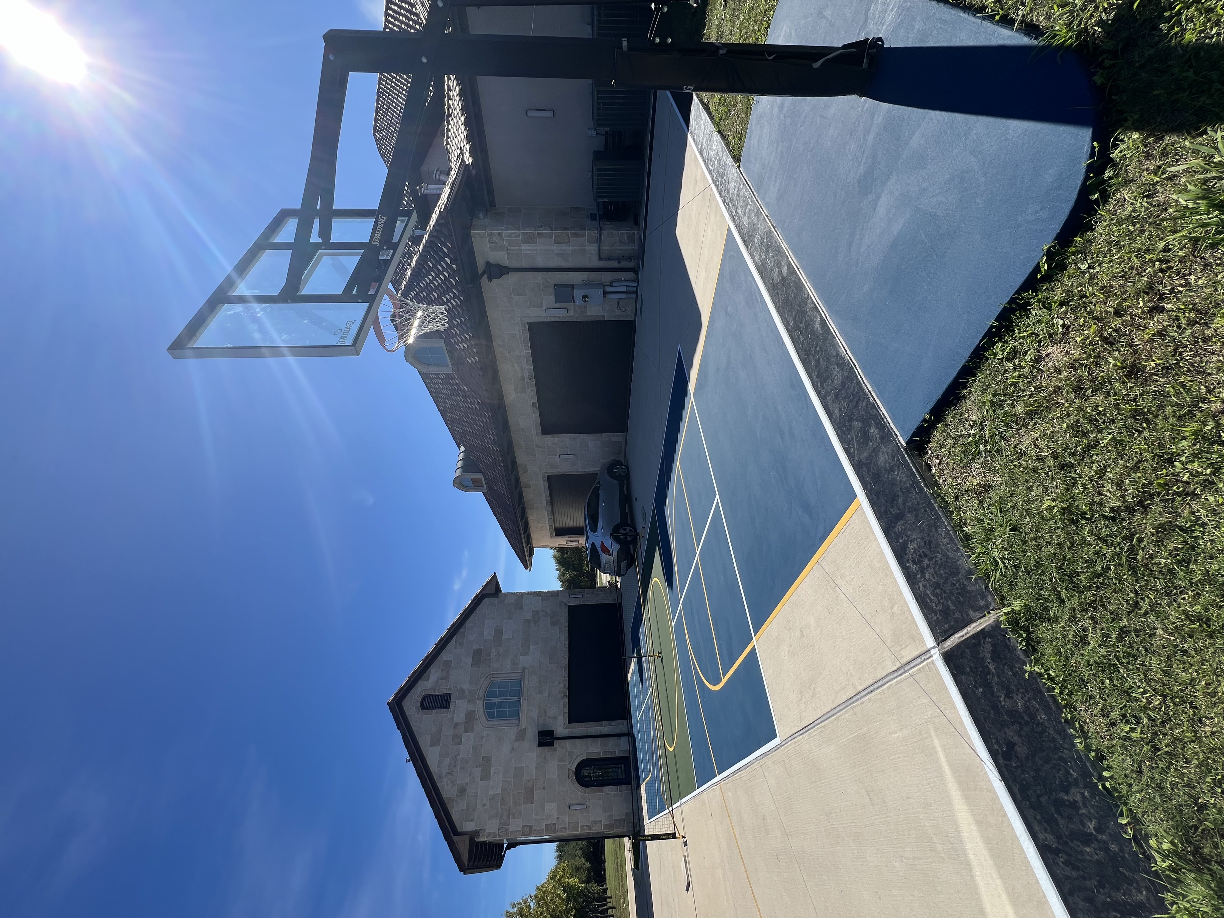 A residential pickleball court